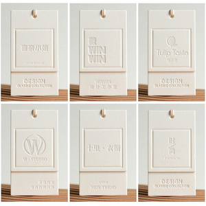 Etiqueta de lujo personalizada para ropa, etiqueta de precio de marca de ropa, logotipo 3D, etiqueta colgante de papel - Product Image 6