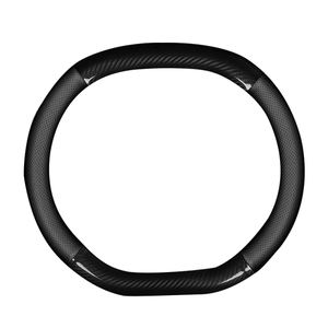 Housse de <span class=keywords><strong>volant</strong></span> de voiture en <span class=keywords><strong>cuir</strong></span> et fibre de carbone haut et bas 34cm Double D pour Peugeot 408 307 <span class=keywords><strong>308</strong></span> S301 508 4008 5008 2008 310 - Product Image 1