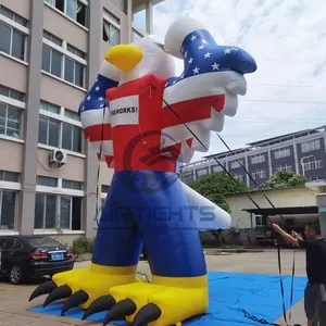Holiday Events Decoration Huge Inflatable American Flag Eagle Man Balloon for Fireworks Business Advertising