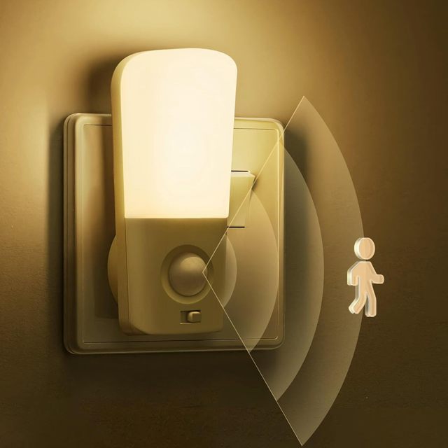 LOHAS Mini Nightlight PIR Motion Sensor 3000K Warm White Plug in Led Night Light Motion Sensor for Bedroom Staircase