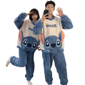 Winter Couple Cartoon Cute <strong>Pyjamas</strong> <strong>Men</strong> and Women <strong>Flannel</strong> Sleepwear Sets Plush Thickened Warm Suit - Product Image 5