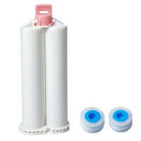 Tube vide de 50 ml pour colle époxy bi-composant, rapport 1:1, avec seringue de distribution AB en plastique et piston