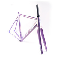 Cadre de vélo à vitesses fixes Intro7 BR003 en alliage d'aluminium 700C, cadre de vélo fixie et fourche en carbone T800 pour vélo de piste