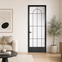 Porte en aluminium à double vitrage insonorisée pour maison, bureau, chambre, salle de bain, garantie 5 ans
