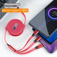 Benutzer definiertes Logo Hochwertige versenkbare Handy-Ladele itung 3 in 1 Schnelllade-Micro-Typ-C-USB-Kabel für Telefon 14 Pro
