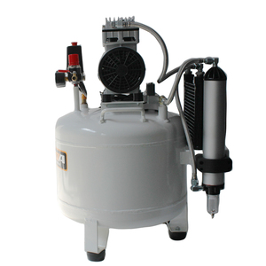 Compresseur d'air à piston silencieux sans huile 750W 40L 1HP avec sécheur d'air, moteur et pompe portables pour équipement de laboratoire dentaire vertical - Product Image 1