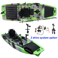 Kayak de pêche monoplace léger et durable de 10,5 pieds, à pédales, en HDPE, certifié CE, pour la navigation - Vente en gros