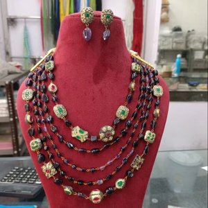 เครื่องประดับอินเดียใหม่ลูกปัดแก้วโบราณคุณภาพสูงลูกปัดหลากสีมาลาห้าชั้นทำด้วยมือผลิตภัณฑ์จำนวนมาก - Product Image 1