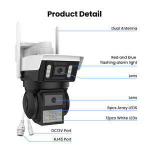 Slimme IP66 waterdichte 4MP PTZ beveiligingscamera met tweerichtingsaudio, bewegingsdetectie, tracking, nachtzicht en full colour CMOS-sensor - Product Image 6