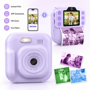 Nuova Fotocamera Digitale per Bambini 1080p con Stampante Termica Integrata, Schermo IPS da 2.4'' e LED Incorporato, Stampa Istantanea - Product Image 1