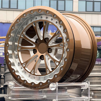 Jantes de course en aluminium forgé Beadlock 5x120 Bronze Multi-rayons Tout-terrain 17-24 pouces Chevrolet Corvette C6 C7 Pontiac Trans Am