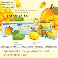 Fruit Food Knijp Speelgoed Mango Temperatuurgevoelige Kleurveranderende Mango Bouwblok Knijp Speelgoed Stress Verlichting Fidget Speelgoed