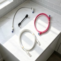 Kabel Ethernet Tembaga Telanjang 8 Inti PVC Putih Cat5e Cat6 Patch Cord IP20 60V Panjang Kustom Perakitan Kabel Jaringan