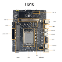 PCWINMAX nouvelle carte mère de jeu H610 DDR4 Socket LGA1700 Micro ATX prise en charge de la carte mère 12e 13e I3 I5 I7 processeurs