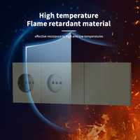 Interruptores y Enchufes de Pared WESA Ultrafinos con Botón Pulsador EU de 1/2/3 Vías con Enchufe USB Tipo C, Combinación Libre, Diseño Moderno de Lujo