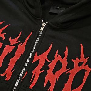 OEM Heavyweight French Terry Zip <b>Hoodies</b> Custom Oversized Cotton Fleece Zip up Hoodie Custom <b>3D</b> Puff Printing <b>Hoodies</b> for Men - Product Image 3