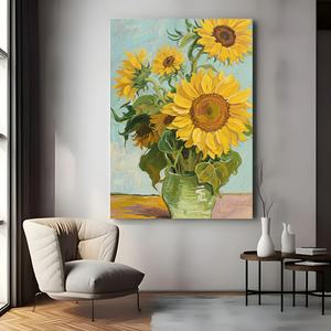 ช่อดอกไม้ดอก<span class=keywords><strong>ทานตะวัน</strong></span>กรอบรูปศิลปะแบบไร้ขอบภาพ<span class=keywords><strong>วาด</strong></span>ตกแต่งสำหรับห้องนั่งเล่นห้องนอน - Product Image 4