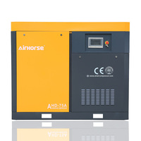 Compresseur d'air à vis rotatif industriel CE avec moteur lubrifié, refroidissement par air, faible niveau sonore, options multi-puissances
