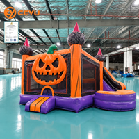 Structure gonflable combinée Ceyu Citrouille d'Halloween avec toboggan et piscine de saut pour location de fête de festival d'automne