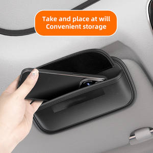Etui de rangement pour lunettes de voiture pour <span class=keywords><strong>Peugeot</strong></span> 206 207 <span class=keywords><strong>208</strong></span> 301 307 308 Auto Sun Visor Sunglasses Storage Holder Ticket Phone Storage Box - Product Image 2
