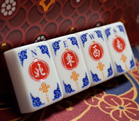 Nouveau jeu de Mahjong américain 2026 en acrylique gravé saphir, ensemble de Mahjong américain, jeu de divertissement pour adultes, cadeau, tapis de Mahjong