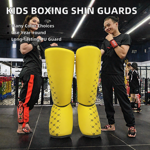 Protège-tibias jaunes pour le kickboxing, protection des chevilles pour l'entraînement de Muay Thai et de MMA - Product Image 2