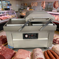 Machine d'emballage sous vide électrique 400P à double chambre pour aliments secs et humides, universelle pour huiles et poudres, avec coffret en bois