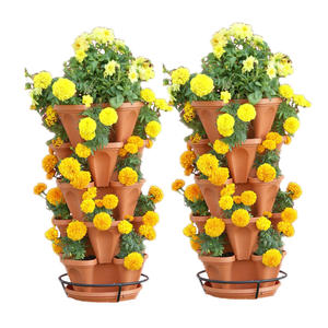 Grow Tower Plastic Jardin Planter Stackable Planter Pots Garden Outdoor Strawberry Herb Flower Vegetable Vertical Gardening