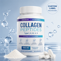 Collagène Nutritionnel Peptides 5 Types Complexes 1800mg Fabriqué aux États-Unis Complément Alimentaire pour la Santé, la Beauté et le Fitness en Capsules