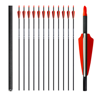 12 flèches en carbone pur de 31 pouces, ID 6,2 mm, avec pointes en acier, accessoires de tir à l'arc en plastique pour la chasse, arcs classiques, arcs à poulies et arcs équestres