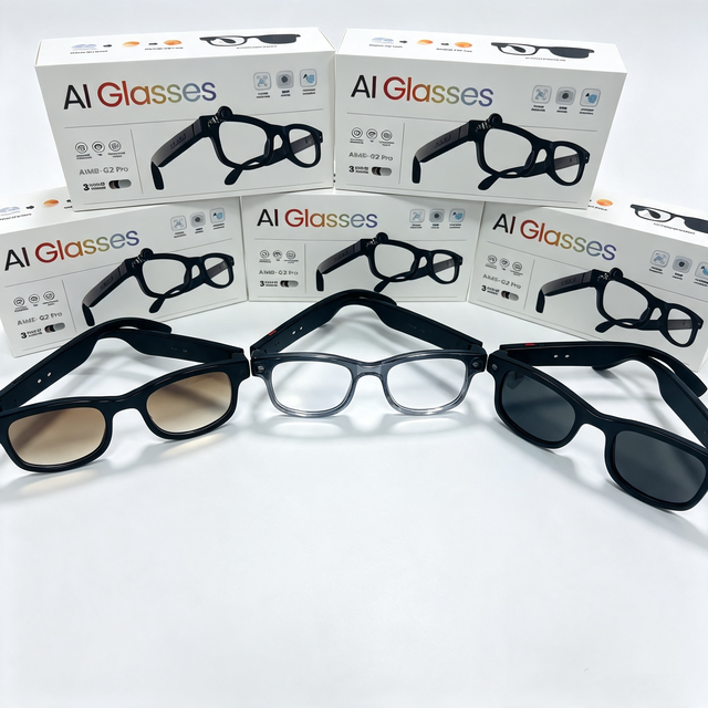 2026 New AIMB G2 Pro AI Smart Glasses 8MP Camera 1080P HD Video AI Translation Call Recording UV Sunglasses AI Voice Assistant