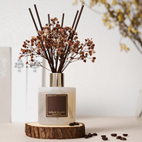 Diffuseur de parfum d'ambiance en verre pour la maison, diffuseur de parfum naturel aux huiles essentielles, diffuseur de parfum de café pour la maison, diffuseur à bâtonnets parfumés aux fleurs