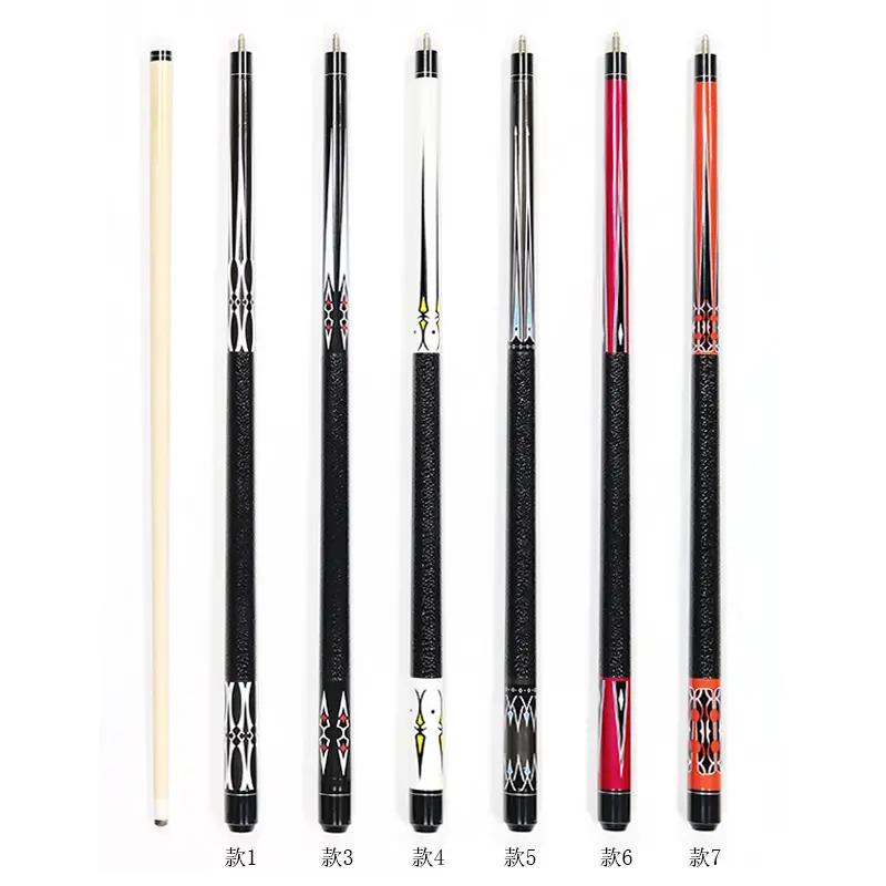 Hot selling high quality 1/2-pc decal designs billiard pool cue stick with 13mm tip