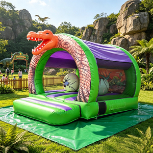 Château gonflable dinosaure pour enfants <span class=keywords><strong>à</strong></span> louer, aire de jeux gonflable extérieure, structure de saut en PVC robuste pour jardin et fêtes <span class=keywords><strong>à</strong></span> domicile - Product Image 1