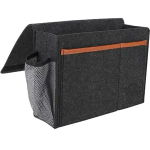 2022 New Design Convenient Bed Sofa Desk Hanging Caddy Organizer Felt Bedside Storage Bag With Pockets