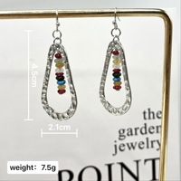 Boucles d'oreilles rétro colorées en forme de goutte d'eau, bijoux élégants pour femmes