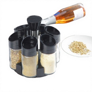 Support à épices rotatif en verre au design minimaliste, idéal pour la rentrée scolaire, pour salières et poivrières - Product Image 4