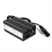 67.2V 5A chargeur 60V Li-ion batterie chargeur intelligent boîtier en aluminium noir avec ventilateur de refroidissement GX16 1 + 3 prises pour batterie Li-ion 16S 60V