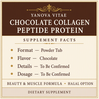 Bubuk Kolagen Peptida Cokelat Bebas Gula untuk Mendukung Otot & Kulit