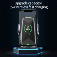 Support de chargeur de voiture sans fil à capteur infrarouge 15W avec fixation automatique pour grille d'aération, compatible iPhone et smartphones Android universels