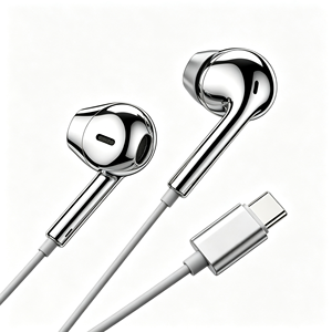 Auriculares Cromados, Auriculares Cromados Dorados, Auriculares Cromados Rosas, Auriculares con Cable Tipo C, Auriculares Cromados Plateados - Product Image 6