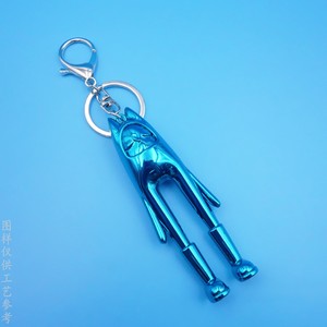 Llavero Personalizado de Aleación de Zinc Fundido a Presión en 3D, Figura de Mascota de Dibujos Animados Azul, Mosquetón Resistente, Regalo Empresarial - Product Image 1