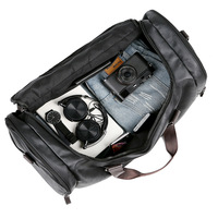 Bolsa de Viaje de Gran Capacidad de Cuero PU, Maleta de Viaje de Negocios, Mochila de Viaje, Versión Coreana, de Mano y Hombro para Hombre