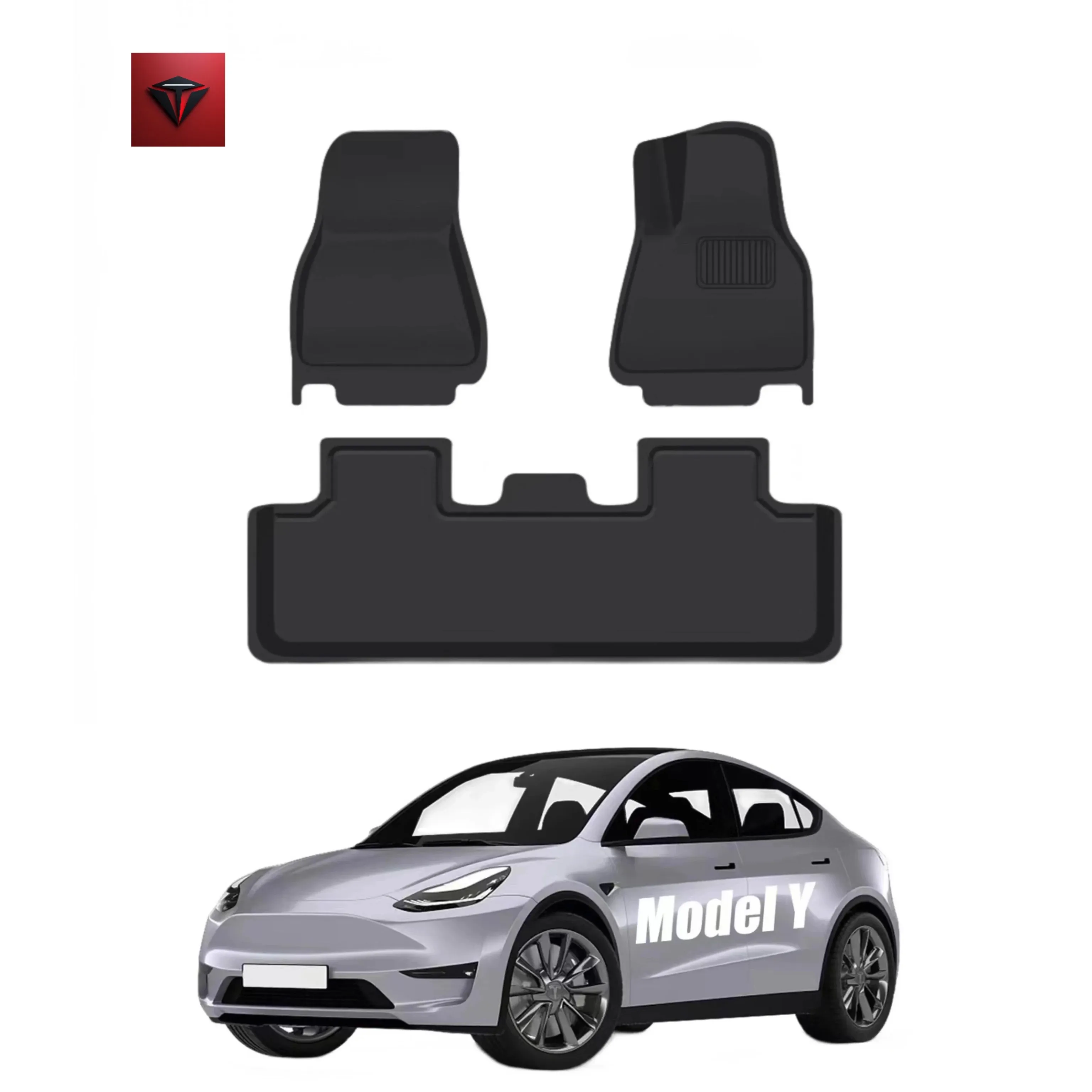 TKZCRST High quality 3pcs/set 3D XPE for Tesla model Y accessories Car floor mat foot mat Floor mat for tesla Model Y 2019-2022