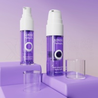 Flacon de luxe 10ml 20ml à double compartiment avec bouton-poussoir pour poudre lyophilisée, sérum, lotion, emballage de mélange instantané sans air
