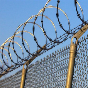 Fil barbelé en acier galvanisé en spirale, type rasoir croisé ASTM A-764 - Product Image 3