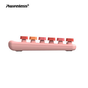 Awireless Round Keys Aesthetic Korean Custom Steampunk Color Wireless Retro Cute Retro Membrane Wireless <b>Keyboard</b> Mouse Set - Product Image 5