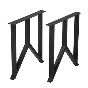 맞춤형 정사각형 블랙 헤비 듀티 산업용 커피 다이닝 오피스 데스크 금속 가구 다리 - Product Image 4