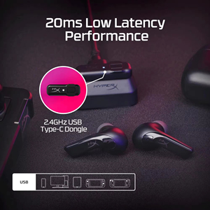 Hyperx Cloud Mix Buds 2 - Gaming Earbuds, Wireless 5.3,PC,PS5,PS4 <b>Switch</b>, Android, Steam Deck,<b>USB</b>-<b>C</b> - Product Image 5