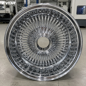 גלגלי EVOR מסוג זניט 14x7 5x114.3 חישוקים עם צמיג לבן וקשת כרום - Product Image 4